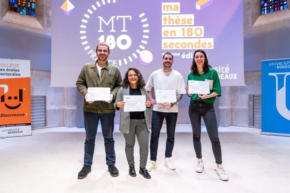 Les 4 lauréats partent en finale le 22 mars à l'université de Pau et des pays de l’Adour ©Gautier DUFAU /université de Bordeaux